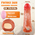 Eric - Uzaktan Kumandalı Şarjlı G Spot Uyarıcı Güçlü Titreşimli Ultra Realistik Penis Kılıfı - 6.5 CM Uzatmalı