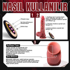 Kane - Şarjlı Kumandalı Isıtmalı Titreşimli Gerçekçi Yapay Penis İleri Geri Hareketli ve Rotasyonlu Realistik Dildo 21.5 CM