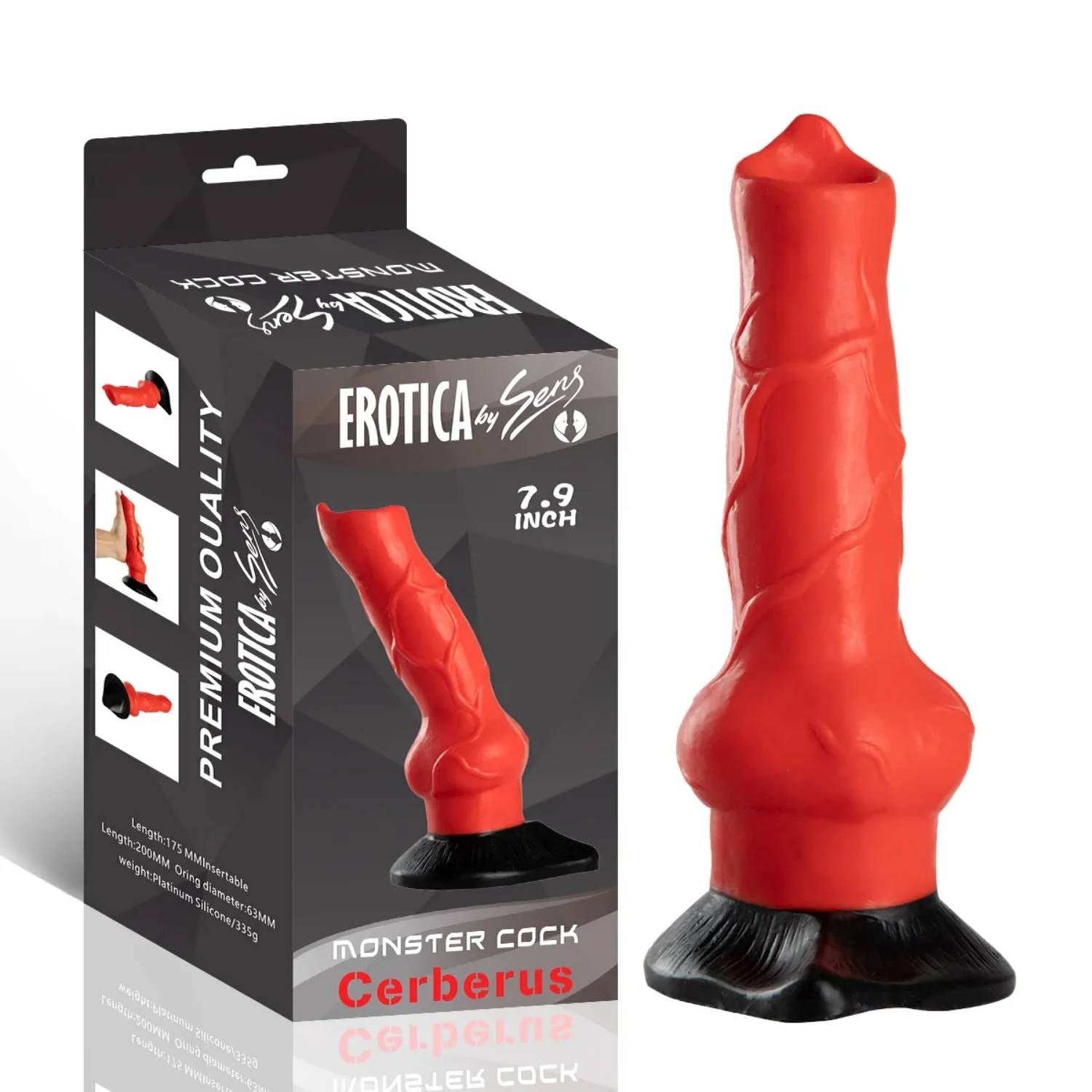 Monster Cock Cerberus - Silicone Realistic Animal Dog Dildo Silikon Gerçekçi Doku Köpek Yapay Penis 20x6.3 CM