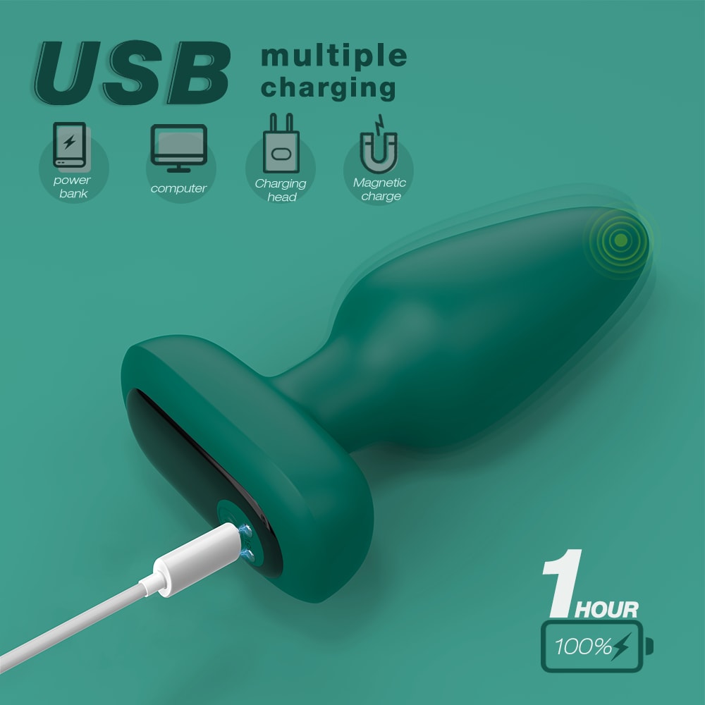 Visual Rivet - Manyetik Şarjlı Güçlü Titreşimli Silikon Anal Plug Kademeli Boyut Prostat Uyarıcı ve Anal Vibratör