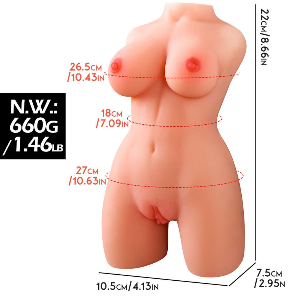 Tracy - Cep Tipi Realistik Manken Çift Girişli 2 in 1 Titreşimli Isıtmalı Gerçekçi Suni Vajina Mastürbatör