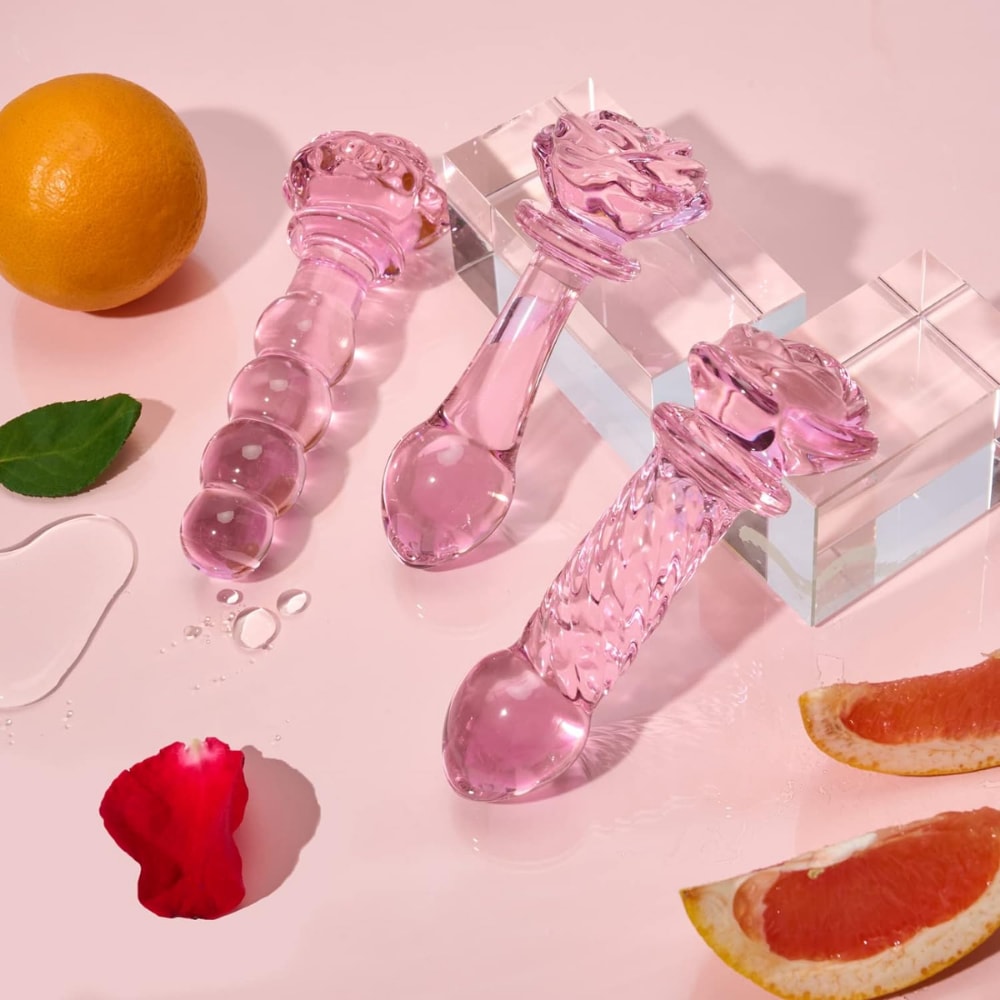 Sıcak Soğuk His Boncuk Beads Kristal Cam Anal Plug Dildo 14 CM