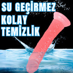 Güçlü Vantuzlu Damarlı Testissiz Realistik Dildo Anal Vajina Kullanım Gerçekçi Yapay Penis 21x3.5 CM