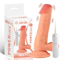 Alvin - Kumandalı Vantuzlu Güçlü Titreşimli Gerçekçi Yapay Penis Realistik Dokuda Dildo 18 CM