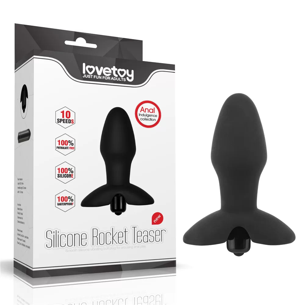 Silicone Rocket Teaser - Çıkar Tak Bullet Vibratörlü Güçlü Titreşimli 10 Fonksiyonlu Silikon Anal Plug