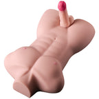 Grayson - Anal Girişli 16 CM Titreşimli Yapay Penis Erkek Realistik Manken Yarım Vücut Dildo