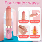 Şarjlı Akıllı Isıtmalı İleri Geri Hareketli Ultra Yumuşak Realistik Dildo Titreşimli Gerçekçi Yapay Penis 27 CM