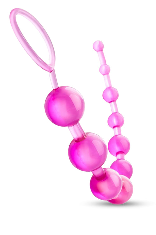 Anal Beads Pull Ring Tutma Halkalı Dereceli Toplar Silikon Pembe Anal Boncuk