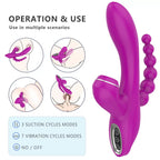 Abel - Şarjlı Triple Anal Beads G Spot ve Klitoris Uyarıcı Güçlü 3 in 1 Emiş Vibratör
