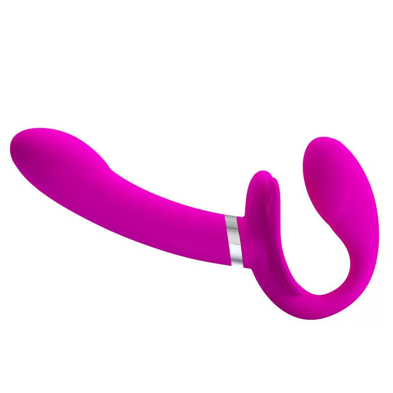 Valerie - Şarjlı Strapless Strapon Titreşimli Dildo G Nokta Klitoris Uyarıcı Giyilebilir 2 in 1 Çift Vibratörü