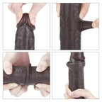 Hareketli Kayar Deri Ultra Yumuşak Doku Çift Katmanlı Kıkırdaklı Büyük Boy Realistik Dildo Gerçekçi Yapay Penis 24x4.5 CM