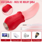 PRIME TOYS Vicky Şarjlı Klitoris Uyarıcı Titreşimli ve Hareketli Sessiz Mini Gerçekçi Dil Vibratör