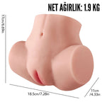 Lina - Anal Vajina Çift Girişli Realistik Kalça Titreşimli 2 in 1 Suni Vajina Mastürbatör 1.9 KG