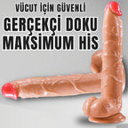 Güçlü Vantuzlu Damarlı Kalın Realistik Dildo Büyük Boy Gerçekçi Yapay Penis 27x4.5 CM