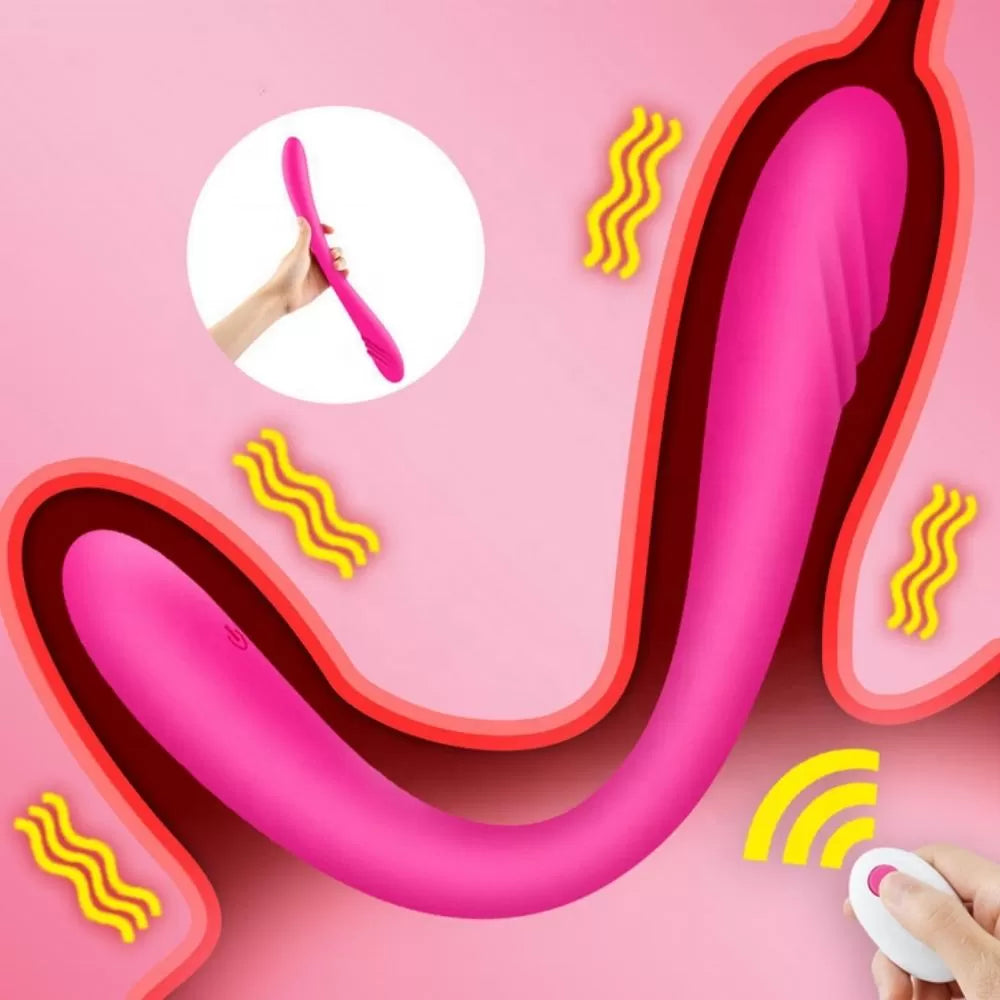 Double Ended - Şarjlı Kablosuz Kumandalı G-Spot Uyarıcı Bükülebilir Çift Taraflı Kullanılabilir Vibratör