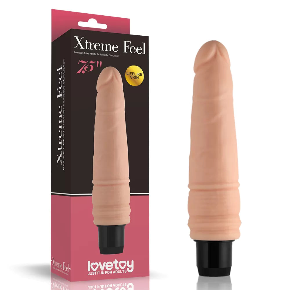Xtreme Feel - Multi Speed Güçlü Titreşimli Yumuşak Doku Realistik Dildo Testissiz Gerçekçi Yapay Penis 20x4 CM