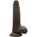 Hareketli Kayar Deri Çift Katmanlı Realistik Dildo Ultra Yumuşak Siyahi Gerçekçi Yapay Penis 17x3.7 CM