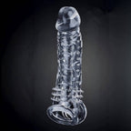 Gerçekçi Doku Penis Büyütücü ve Kalınlaştırıcı 4 CM Uzatmalı Şeffaf Realistik Penis Kılıfı 21 CM