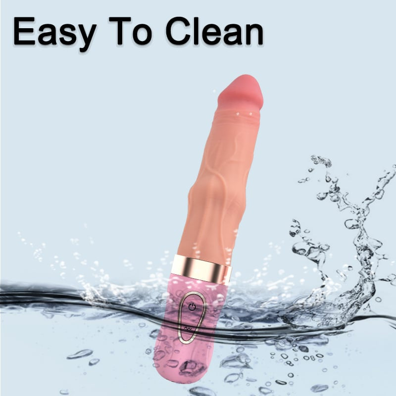 Şarjlı Akıllı Isıtmalı İleri Geri Hareketli Ultra Yumuşak Realistik Dildo Titreşimli Gerçekçi Yapay Penis 27 CM
