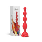 Rose Beads - Manyetik Şarjlı Gül Tasarımlı Güçlü Titreşimli Boncuklar Kademeli Boyut Eğilebilir Anal Beads Vibratör