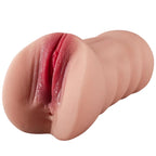 Elena - Realistik Doku Ten Rengi Anal Vajina Çift Girişli 2 in 1 Titreşimli Suni Vajina Mastürbatör 17.5 CM