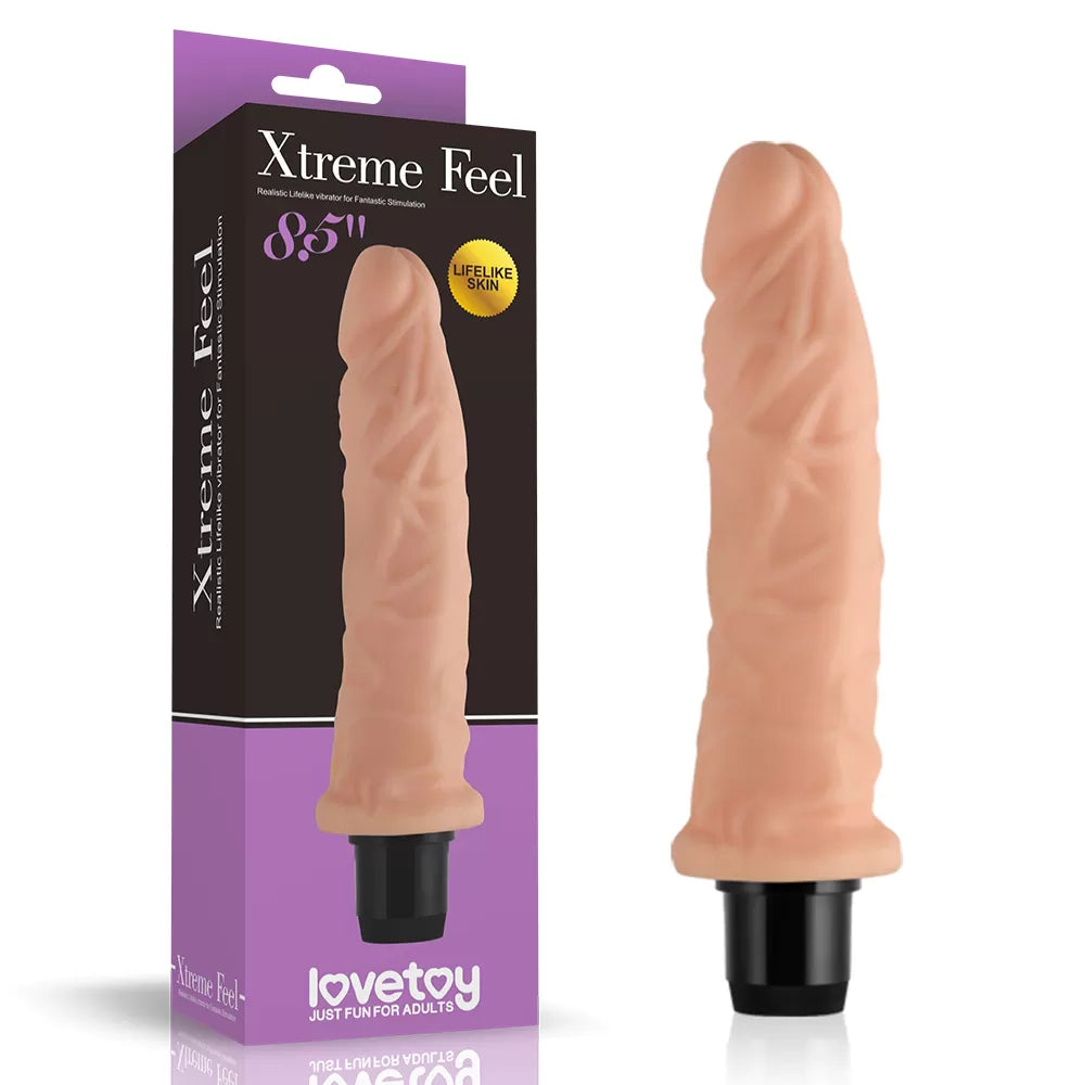 Xtreme Feel - Multi Speed Güçlü Titreşimli Yumuşak Doku Realistik Dildo Testissiz Gerçekçi Yapay Penis 22x4.2 CM