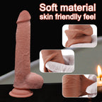 Hareketli Kayar Deri Çift Katmanlı Realistik Dildo Ultra Yumuşak Gerçekçi Yapay Penis 23x4 CM