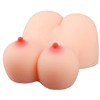 Jessica - Anal Vajina Çift Girişli Titreşimli Isıtmalı Realistik Kalça Göğüs Mastürbatör 2.3 KG