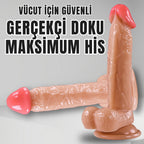 Güçlü Vantuzlu Damarlı Realistik Dildo Gerçekçi Yapay Penis 18x3.6 CM