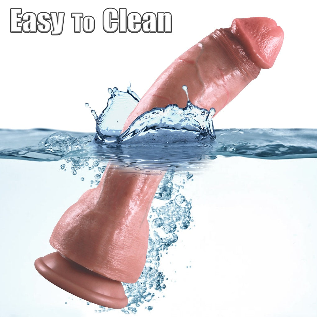 Steve - Ultra Yumuşak Doku Çift Katmanlı Mavi Damarlı Büyük Boy Realistik Dildo Gerçekçi Yapay Penis 26x5.5 CM