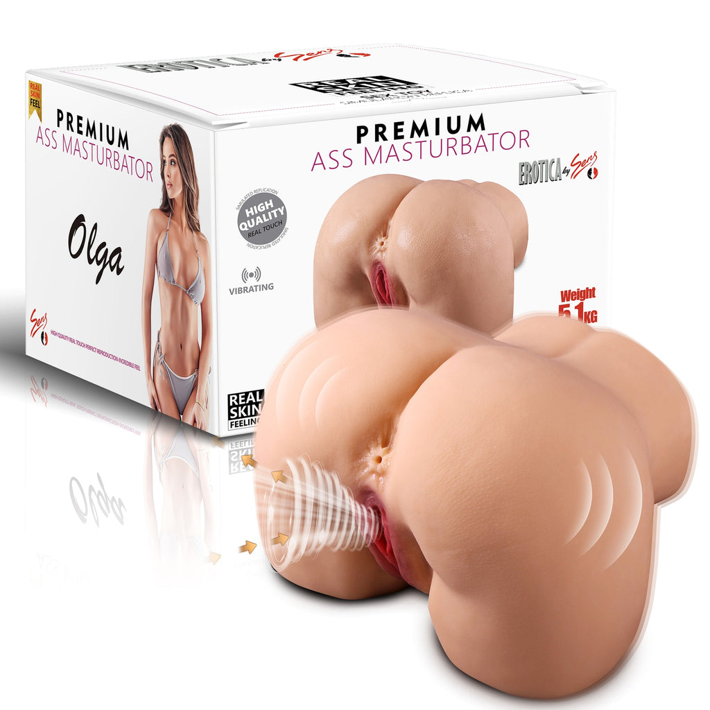 Olga - Şarjlı Sesli İleri Geri Hareketli Emişli ve Titreşimli Realistik Kalça Suni Vajina Otomatik Mastürbatör 5.5 KG