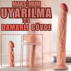 Realistik Dokuda Damarlı Dildo Testissiz Büyük Boy Gerçekçi Yapay Penis 35x4.8 CM