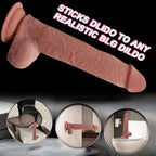 Hareketli Kayar Deri Çift Katmanlı Realistik Dildo Ultra Yumuşak Gerçekçi Yapay Penis 23x4 CM