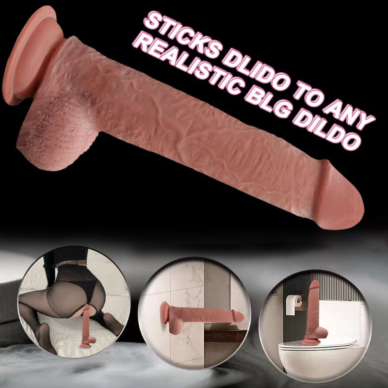 Hareketli Kayar Deri Çift Katmanlı Realistik Dildo Ultra Yumuşak Gerçekçi Yapay Penis 23x4 CM