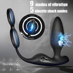 Lightning Rct - Şarjlı Kumandalı Testis ve Penis Halkalı Penis Elektrikli Uyarıcı Titreşimli Prostat Vibratör