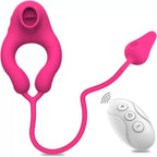 Essence - Şarjlı Kumandalı Anal Uyarıcı Plug ve Klitoris Uyarıcı Dil Vibratörlü Penis Halkası