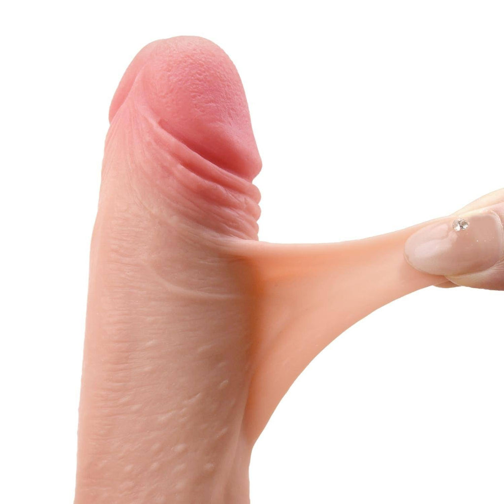 Royce - Çift Taraflı Hareketli Kayar Deri Çift Katmanlı Realistik Vibratör Dildo Ultra Yumuşak Gerçekçi Titreşimli Yapay Penis