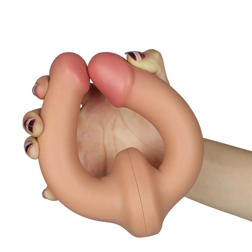 Holy Dong - Ultra Yumuşak Doku Çok Esnek Çift Taraflı Realistik Silikon Double Dildo Gerçeki Yapay Penis 32 CM