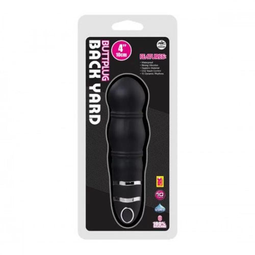 Backyard Butt Plug - Kademeli Boyut Güçlü Titreşimli Silikon Anal Plug 10 CM