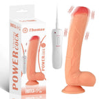 Thomas - Kumandalı Büyük Boy Güçlü Titreşimli Gerçekçi Yapay Penis Realistik Dokuda Dildo 28 CM