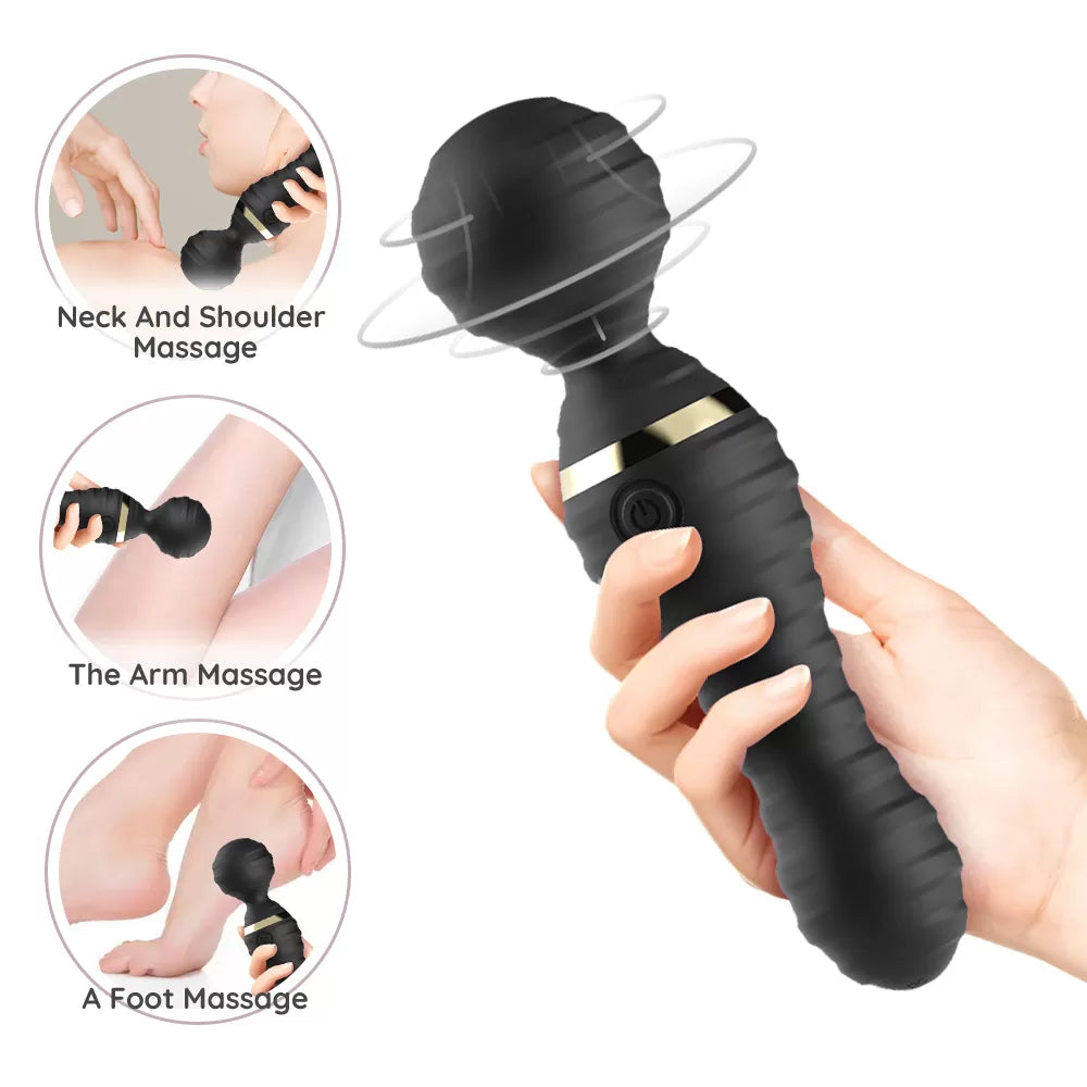 Freexa - Şarjlı 360° Esnek Başlı Vibratör Magic Wand Massager Çok Sessiz Masaj Aleti