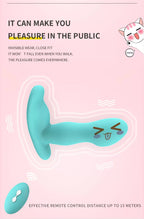 VISION Kablosuz Kumandalı Klitoris ve G-Spot Uyarıcı Külot İçi Giyilebilir 2 in 1 Vibratör - Mavi