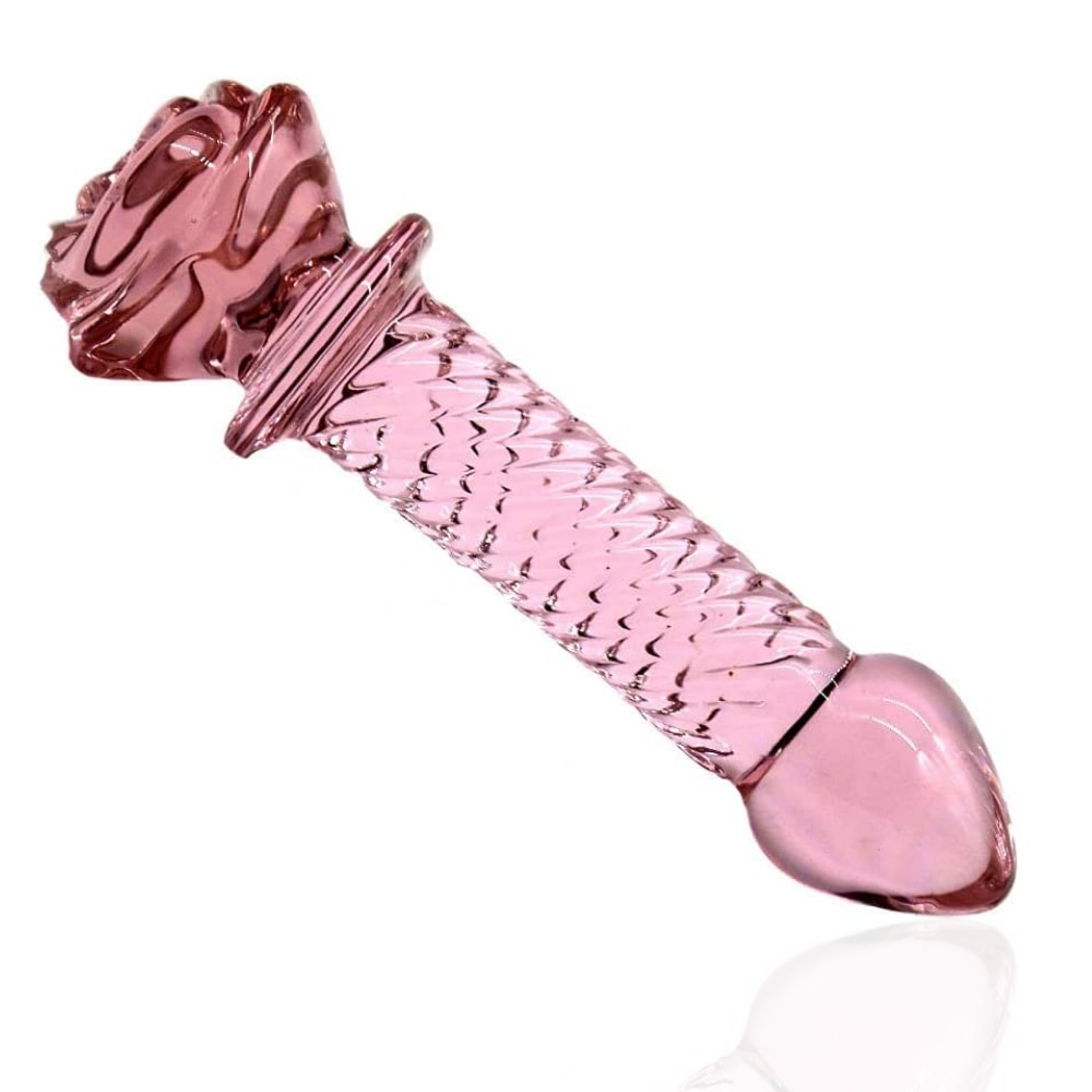 Sıcak Soğuk His Tırtıklı Kristal Cam Anal Plug Dildo 14 CM