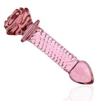 Sıcak Soğuk His Tırtıklı Kristal Cam Anal Plug Dildo 14 CM