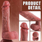 Jake - Şarjlı Uzaktan Kumandalı Isıtmalı İleri Geri Hareketli ve Rotasyonlu Realistik Dildo Gerçekçi Yapay Penis 22 CM
