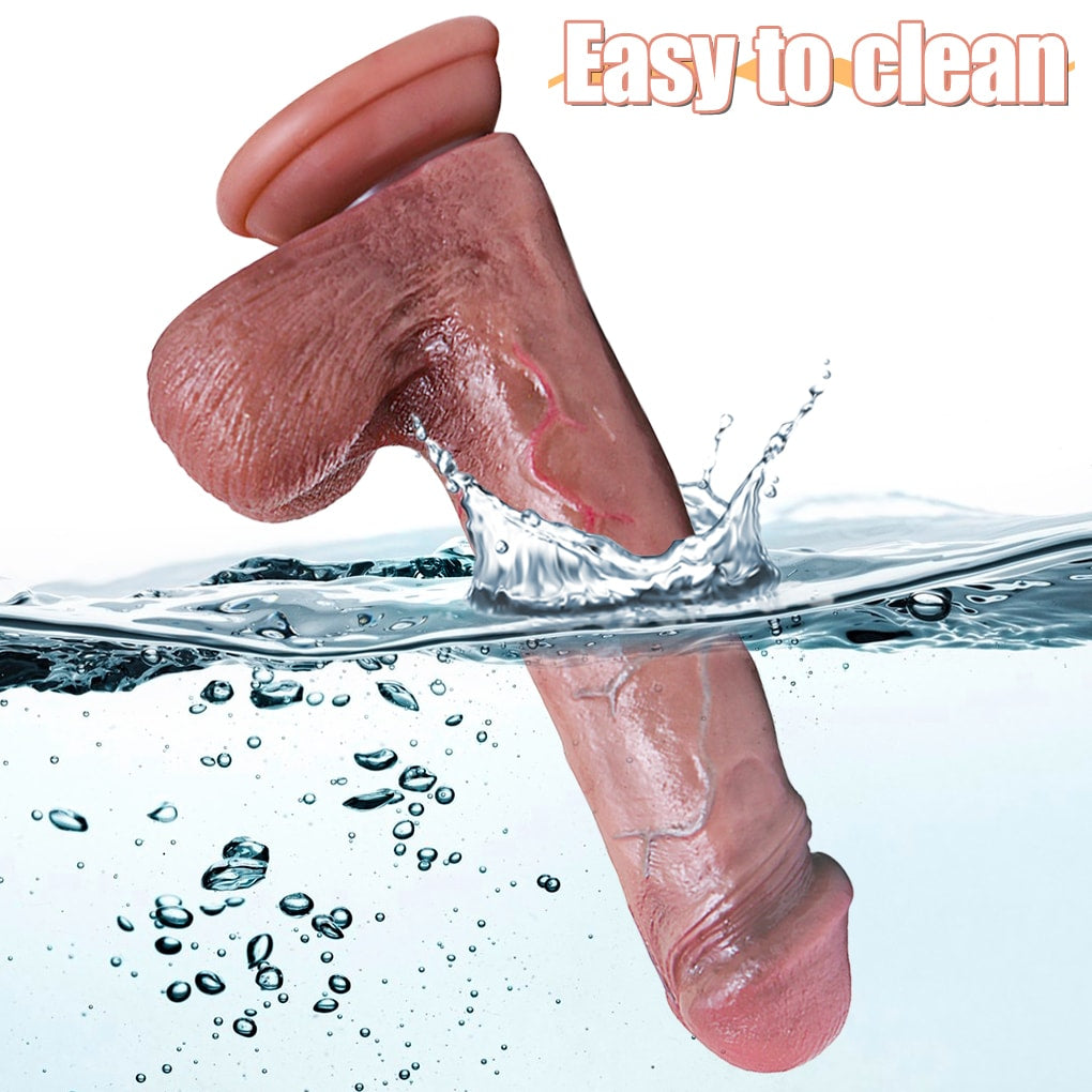 Robert - Ultra Yumuşak Doku Çift Katmanlı Mavi Damarlı Realistik Dildo Gerçekçi Yapay Penis 21x4 CM
