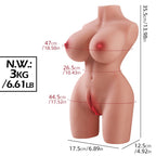 Esfir - Realistik Manken Anal Vajina Çift Girişli 2 in 1 Titreşimli Isıtmalı Suni Vajina Mastürbatör 3 KG