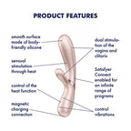Satisfyer Hot Lover Şarjlı Telefon Kontrollü Isıtmalı G Nokta ve Klitoris Uyarıcı 2 in 1 Rabbit Vibratör