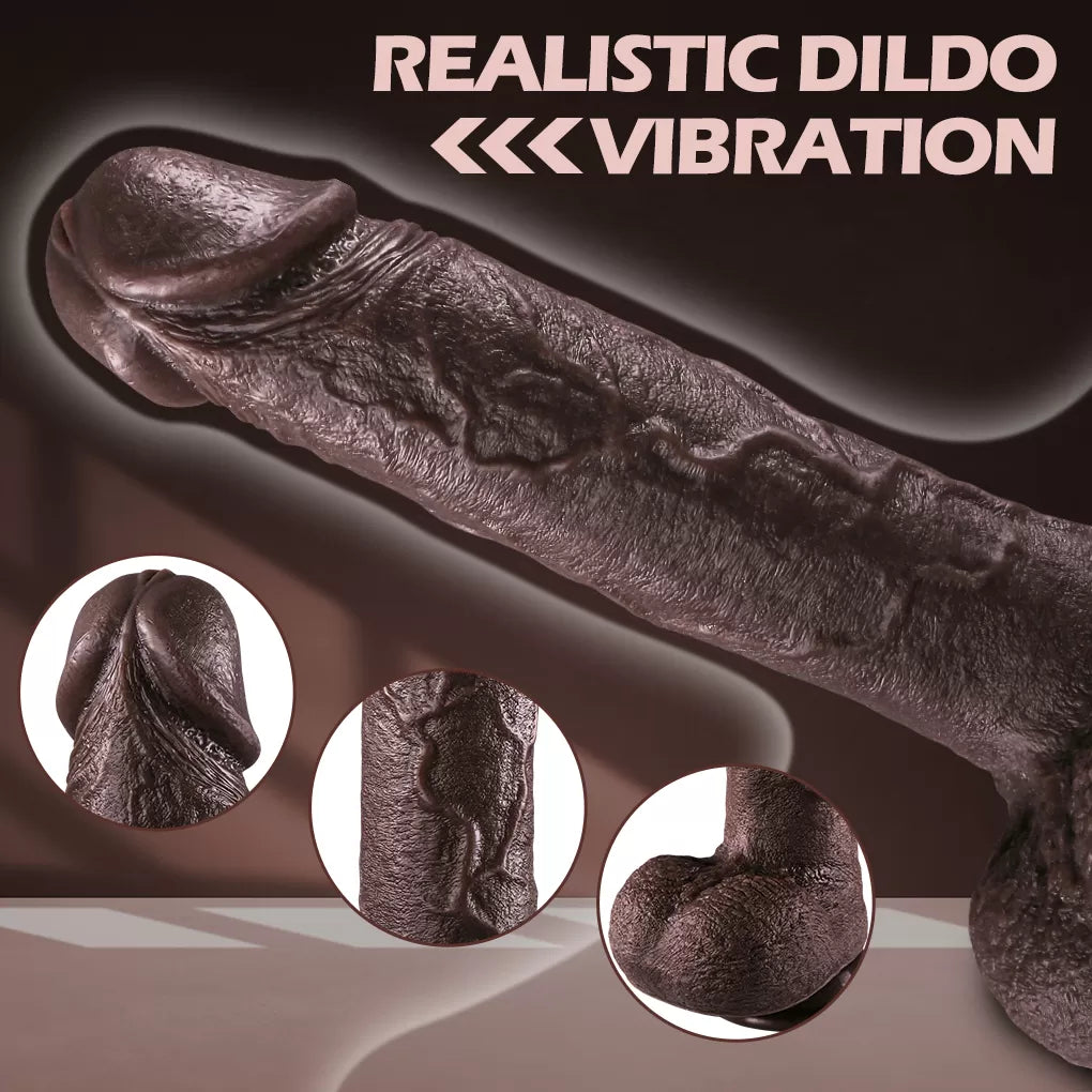 Frank - Şarjlı Uzaktan Kumandalı Isıtmalı İleri Geri Hareketli ve Rotasyonlu Realistik Dildo Gerçekçi Yapay Penis 25 CM