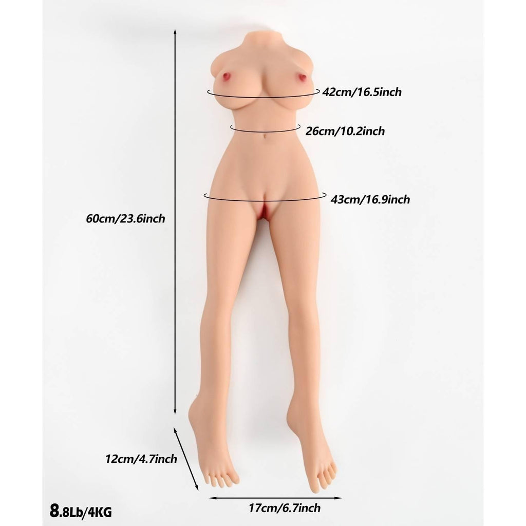 Elsa - İskeletli Yarım Realistik Manken Anal Vajina Çift Girişli Isıtmalı Titreşimli Mastürbatör 4 KG
